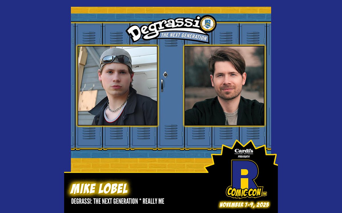 Please welcome <a href="/MikeRyanLobel/">Mike Lobel</a> to #RICC2025 at <a href="/The_AMPPVD/">Amica Mutual Pavilion</a> and <a href="/RIConvention/">Rhode Island Convention Center</a>! Mike is best known for playing the role of Jay Hogart in the teen drama Degrassi: The Next Generation. He also played the role of DJ on the sitcom Really Me. Buy tickets now!