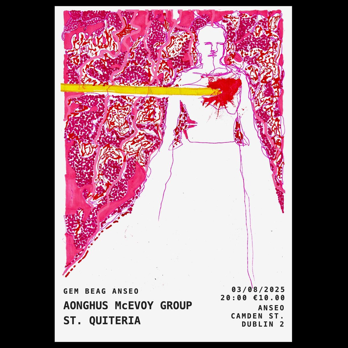 This Sunday (03/08) in Anseo, Dublin!

Aonghus McEvoy with David Lacey (drums) &amp; Sean Maynard Smith (double bass)...

First group show in 12 months!

10e, 8pm, pay at the door!