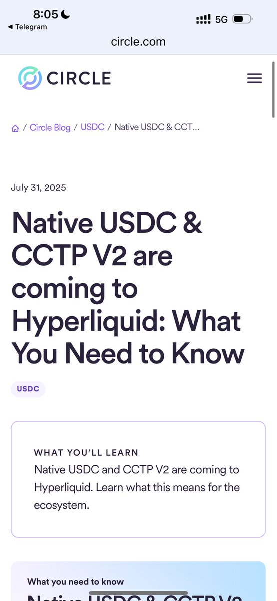 GMEOW <a href="/circle/">Circle</a> - Took you long enough.

Welcome to Hyperliquid. 

circle.com/blog/native-us…
