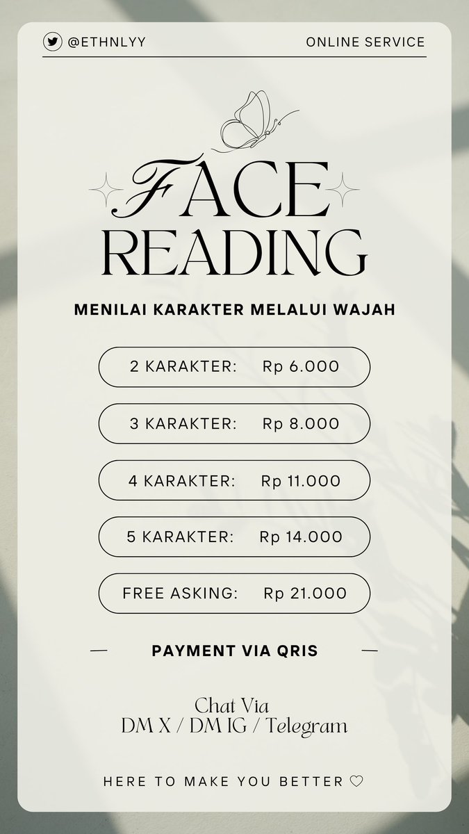 ๐๐๐ญ๐๐๐ซ | jasa curhat & terawang tweet media