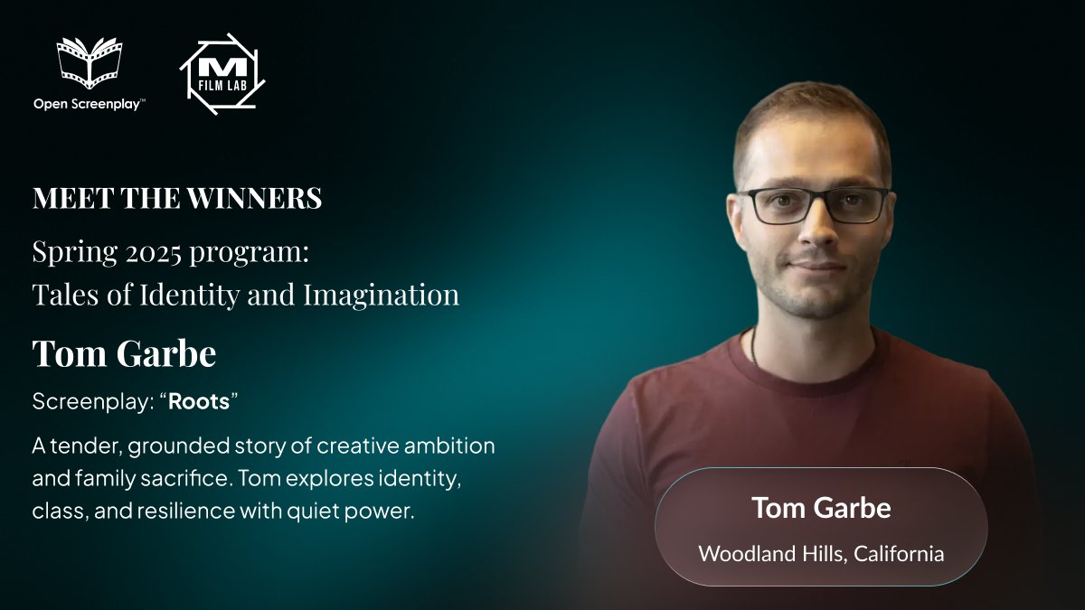 OpenScreenplay's tweet image. 🎉The Winner Tom Garbe
📍Zeeland, Michigan
A Freelance #filmmaker who knows the power of landscapes. Both physical &amp;amp; ancestral. “Roots” is a tribute to heritage &amp;amp; belonging, capturing how our past shapes our future. Does a filmmaker’s eye change how we experience written stories?