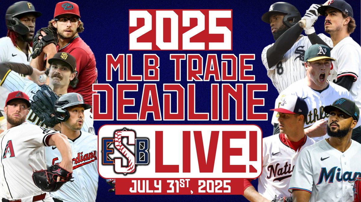 🚨⚾️🚨 ESB LIVE! 🚨⚾️🚨

2025 MLB TRADE DEADLINE
• Breaking Trade News
• Transaction Analysis
• Live Fan Reactions

We will open up the VIDEO CALL LINE for fans to call-in and react to <a href="/MLB/">MLB</a> trade news!

LIVE at 5:30 PM EST on <a href="/X/">X</a> and <a href="/YouTube/">YouTube</a>!

#LGM #RepBX