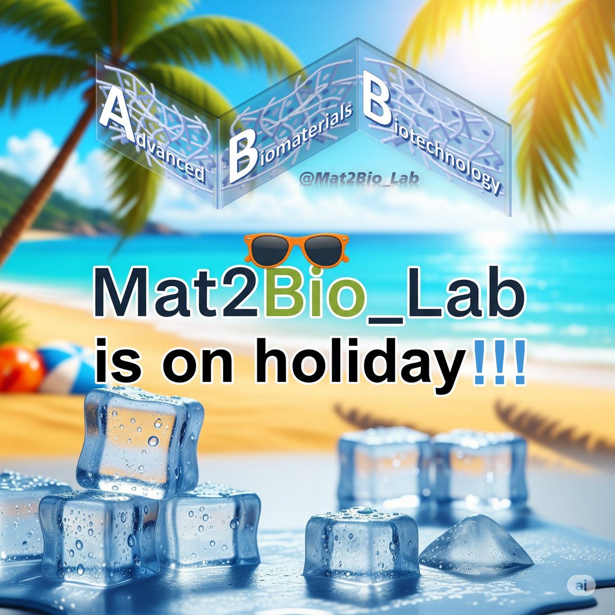 @Mat2Bio_Lab (@mat2bio_lab) on Twitter photo The <a href="/Mat2Bio_Lab/">@Mat2Bio_Lab</a> is officially on holiday mode! 😎
After a busy season of science, it's time for some well-earned rest.
We'll be back in September with fresh ideas and renewed energy! 🔬⚗️🧪
#ScienceOnPause #BackInSeptember The <a href="/Mat2Bio_Lab/">@Mat2Bio_Lab</a> is officially on holiday mode! 😎
After a busy season of science, it's time for some well-earned rest.
We'll be back in September with fresh ideas and renewed energy! 🔬⚗️🧪
#ScienceOnPause #BackInSeptember