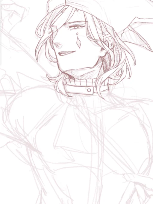 カミューさんの顔の理想が高すぎるのと絵を描く時間が無さすぎて描いてなかったけど流石に描かないとダメだろと思って殴り描いている いつか描きあげます