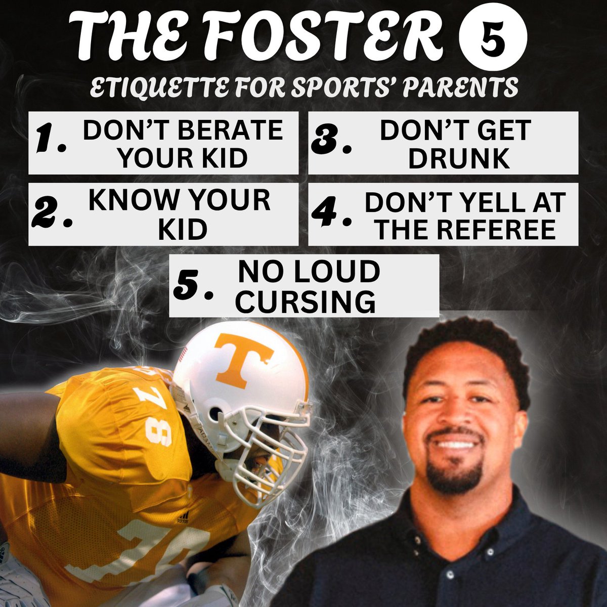 Ramon Kayla & Will (@ramonkaylawill) on Twitter photo What are the 5 commandments of sports etiquette every sports parent should know? 🤔
<a href="/RamonFoster/">Ramon Foster</a> gives his top-5 in this edition of the "Foster 5". What would you add to the list? ⬇️ What are the 5 commandments of sports etiquette every sports parent should know? 🤔
<a href="/RamonFoster/">Ramon Foster</a> gives his top-5 in this edition of the "Foster 5". What would you add to the list? ⬇️