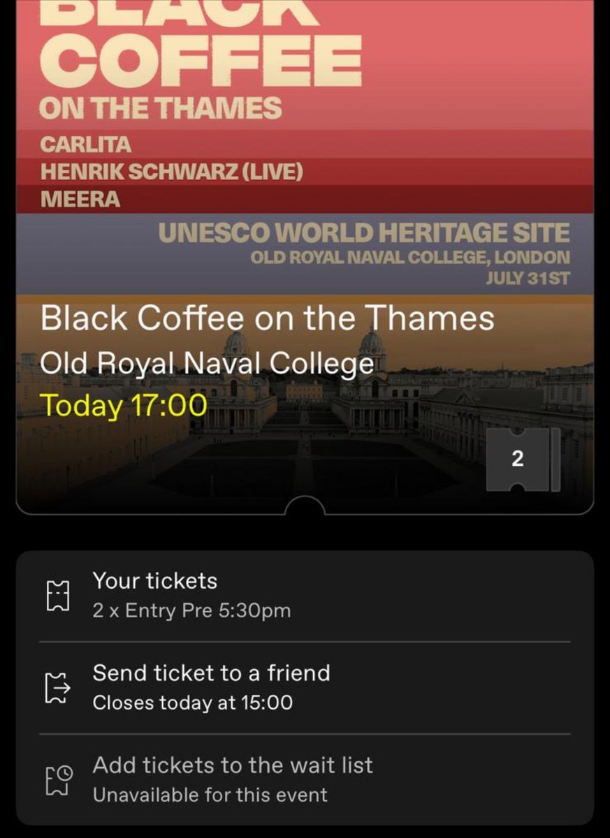 Hey <a href="/dicefm/">DICE</a> makes no sense you asking people to join a waitlist for tickets, if i can't put my tickets into the waitlist to resell in the first place, "add tickets to the waitlist" is greyed out!!  Here is what i see and what people waiting to buy tickets see. JOKE!!