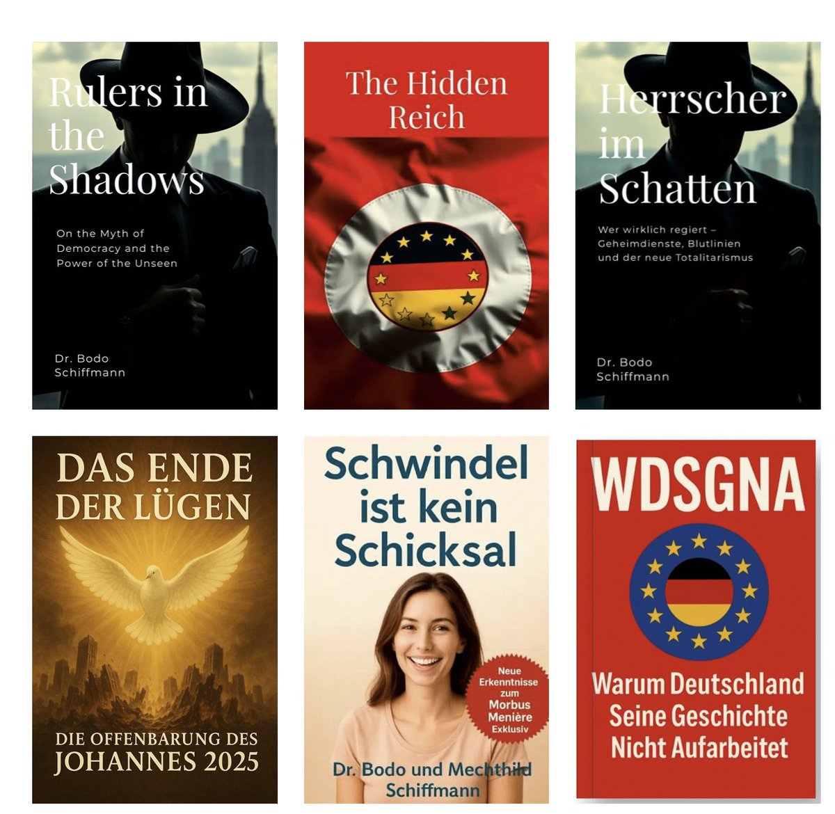 BoschimoDr's tweet image. Please help me to make complains at 
@Luludotcom @JDVance @elonmusk 

🚨 Lulu Press has deleted ALL my books.
📕 Rulers in the Shadows/Herrscher im Schatten
📘 The Hidden Reich / WDSGNA Warum Deutschland seine Geschichte nicht aufarbeitet
📗 Die Offenbarung des Johannes – 2025
📔…