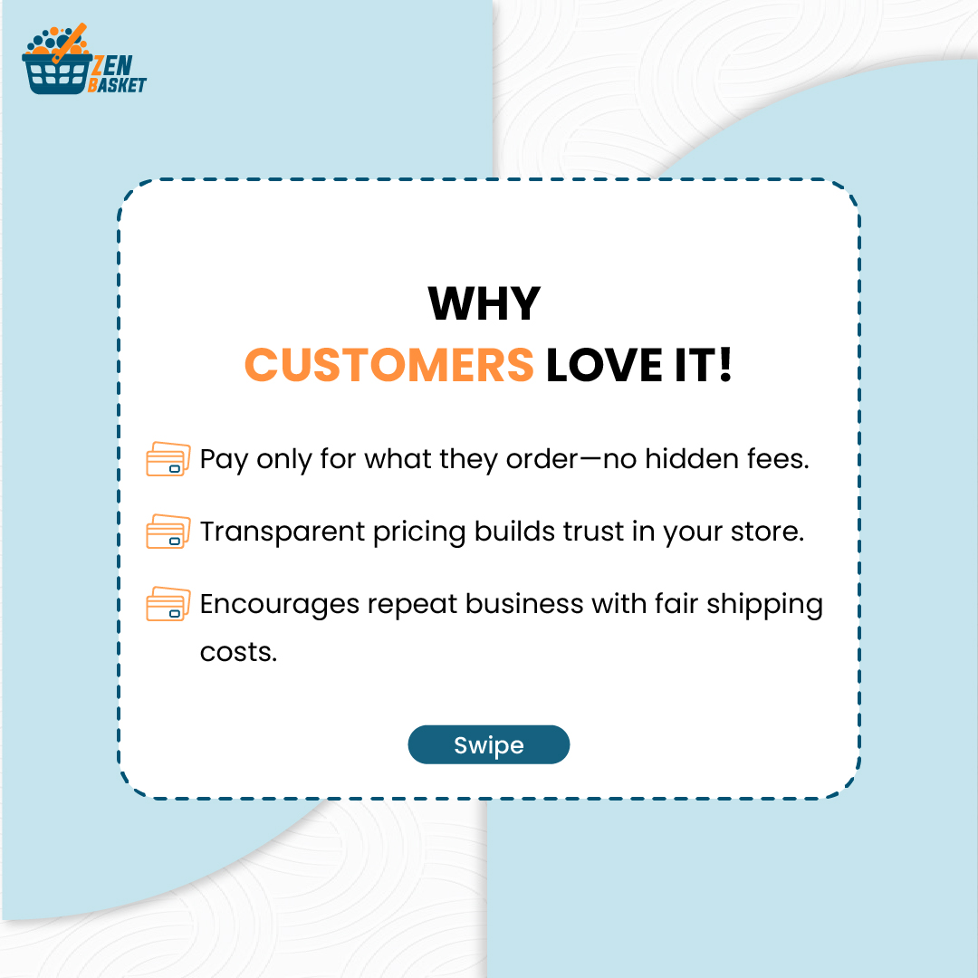 zenbasket's tweet image. Shipping that makes sense — for both you and your customers.
With ZenBasket’s weight-based shipping, you can:

Make every order count.
Visit: getzenbasket.com

#ecommerce #ecommercesolutions #shippingstrategy #zenbasket #storemanagement #businessautomation #fairpricing