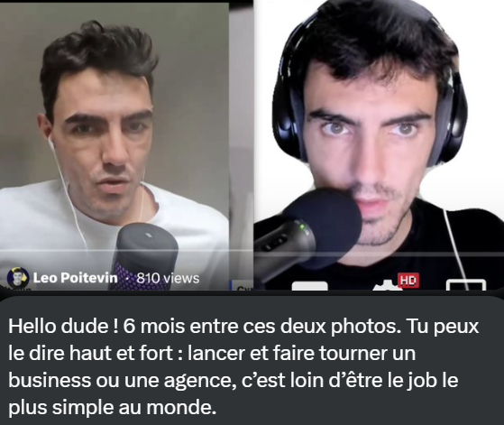 Je remarque que je vieillis un peu plus rapidement que prévu et <a href="/david_growth/">David</a> me l'a confirmé
Il y a 6 mois (à droite), j'avais quand même meilleure mine