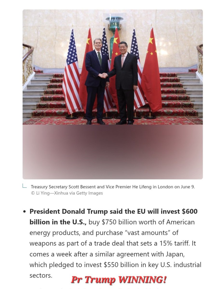 <a href="/TheDemocrats/">Democrats</a> The art of the deal maker in full view!

President Trump 🤗 teaches Democrat's how to do trade deals that Benefit Americans!  Trillions in New Investments into AMERICA. 🥳

New Jobs for ALL AMERICANS! 🥳

Dems FAILURES <a href="/SenSchumer/">Chuck Schumer</a> <a href="/RepJeffries/">Hakeem Jeffries</a> <a href="/AOC/">Alexandria Ocasio-Cortez</a> 😥
