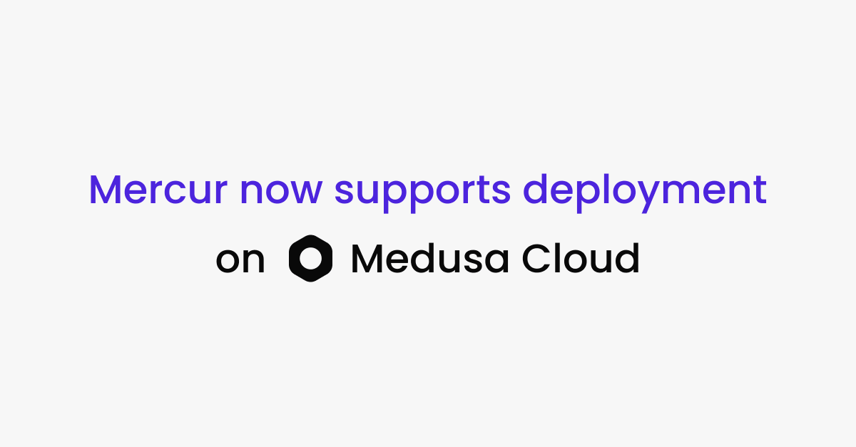 Mercurjs's tweet image. Mercur supports deployment on @medusajs Cloud - a hosted backend environment.

You can host Mercur wherever you prefer, but for most projects, it’s the fastest way to launch your instance without managing infrastructure.

Check out the deployment guide → docs.mercurjs.com/medusa-cloud