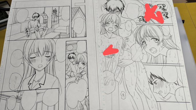 ペン入れ終わった〜消しゴムかければ今日は店じまい! 