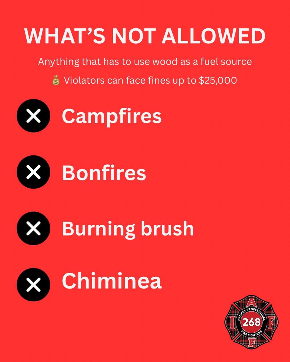 HfxMda's tweet photo. (HPFF) BURN BAN IN EFFECT — PROVINCE-WIDE

** Release

https://t.co/F96OvBoKOa https://t.co/XHeYkkYm28