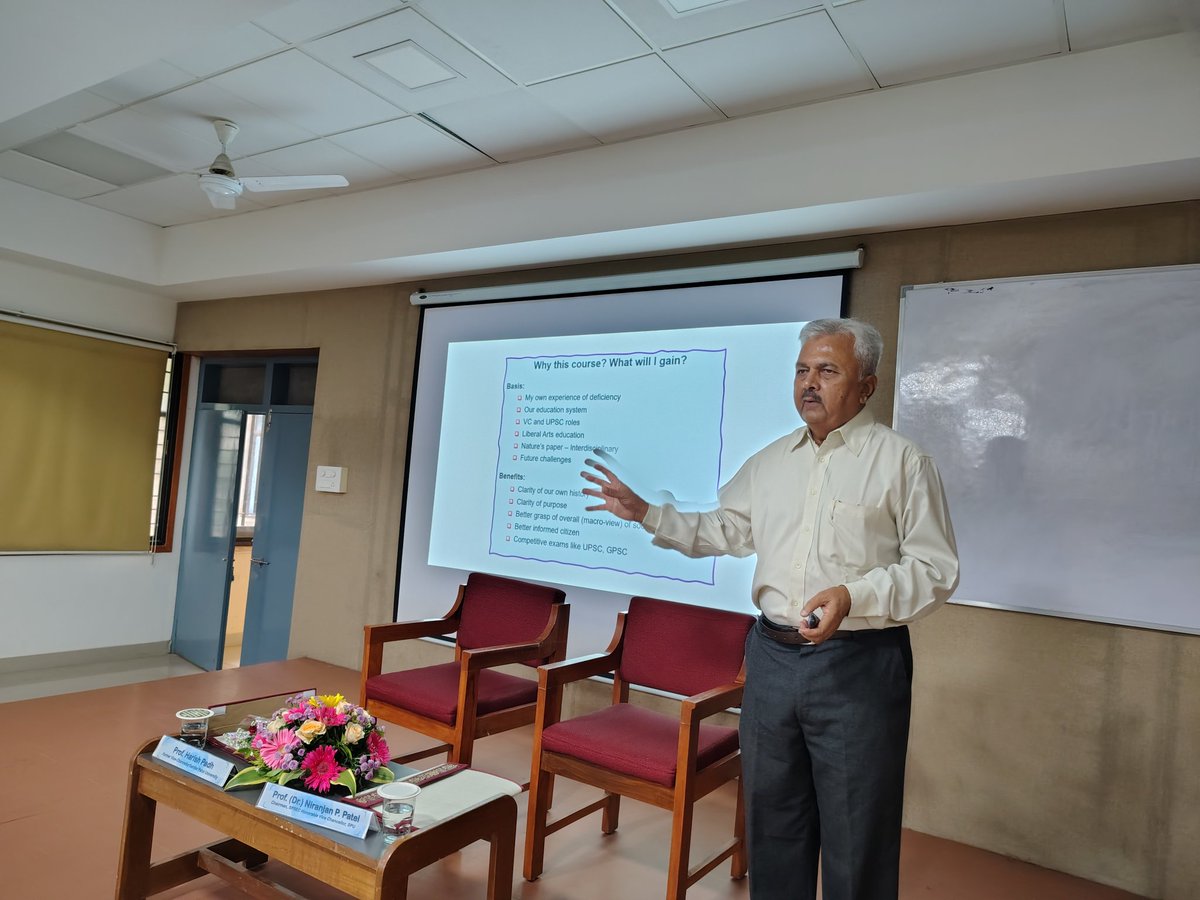 spunivgujarat's tweet photo. NEP Cell, SPSEC & SSIP Navdhārā – SPU present a 3-Day Workshop on Human Development: Past, Present & Future
31 July–2 Aug 2025
With Prof. Harish Padh (Former VC, SPU)
Under the leadership of Hon’ble VC, Prof. (Dr.) Niranjan P. Patel
#SPU #HumanDevelopment #NEPCell #SPSEC https://t.co/kWJY0d1ciZ
