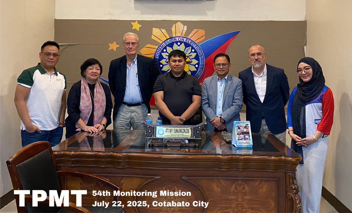 TPMT 54th Monitoring Mission: July 22, 2025, Meeting at COMELEC–BARMM, discussing preparations for the upcoming Bangsamoro parliamentary elections. 🗳️ #TPMT #BangsamoroPeaceProcess #BARMM #BangsamoroElections #PoliticalTransition