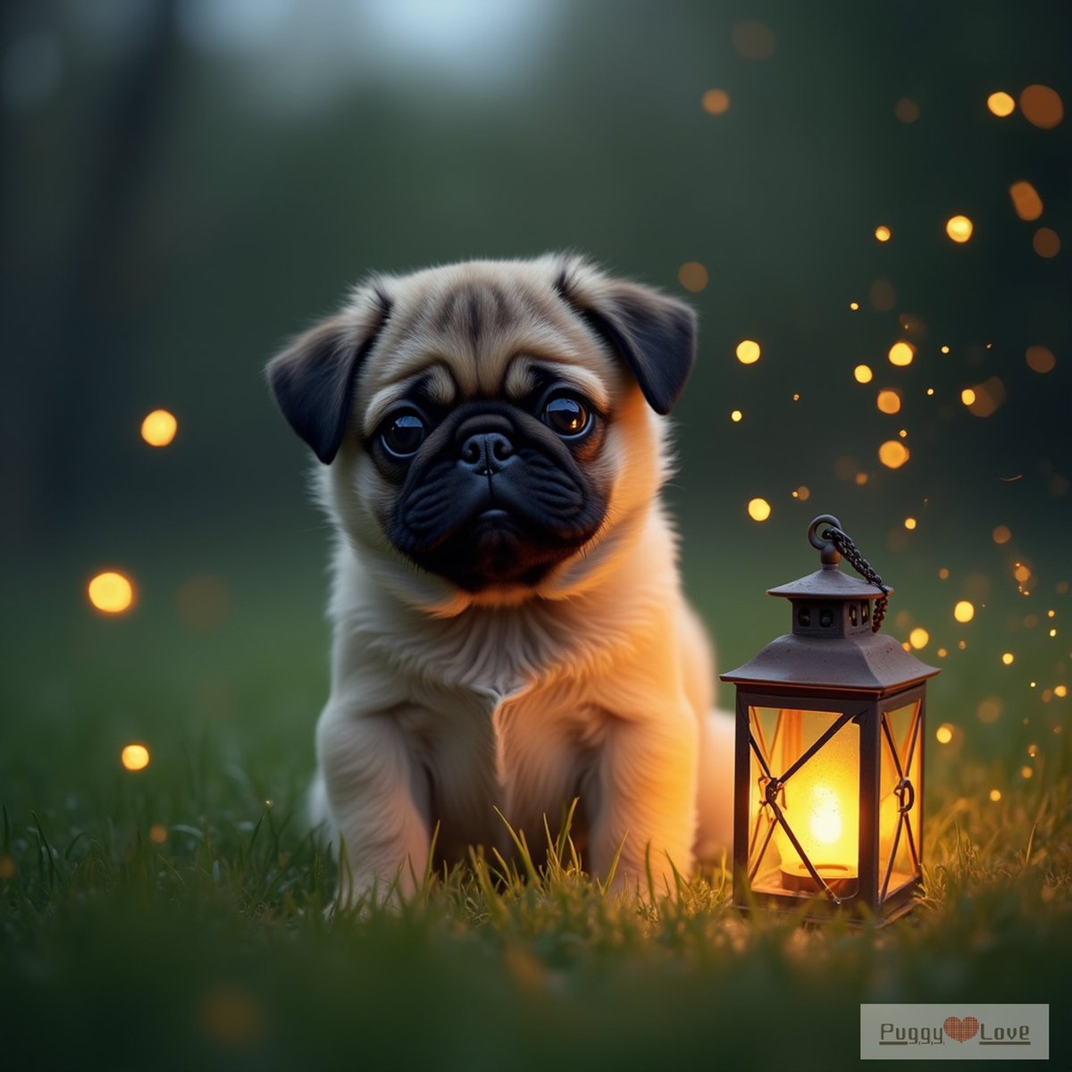 PuggyGallery's tweet photo. #AIphotography #pug #pugslife #dog #cute #pet #puglove #fountainbreak #AIFun #garden #fireflies #パグ https://t.co/zNoVocekgd