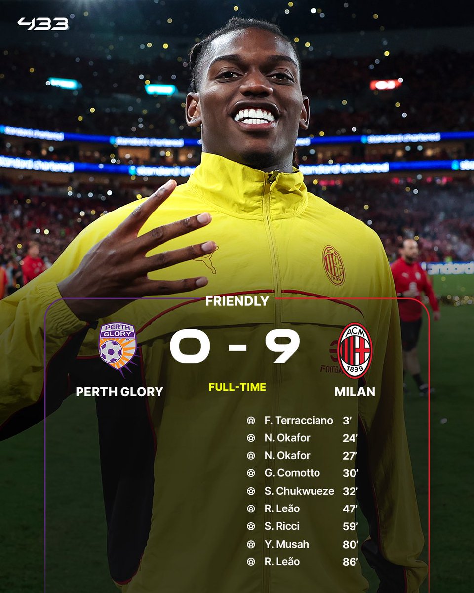 Milan shake off the jetlag with a 9️⃣-𝐆𝐎𝐀𝐋 𝐌𝐀𝐒𝐓𝐄𝐑𝐂𝐋𝐀𝐒𝐒 in Australia 💥🇦🇺