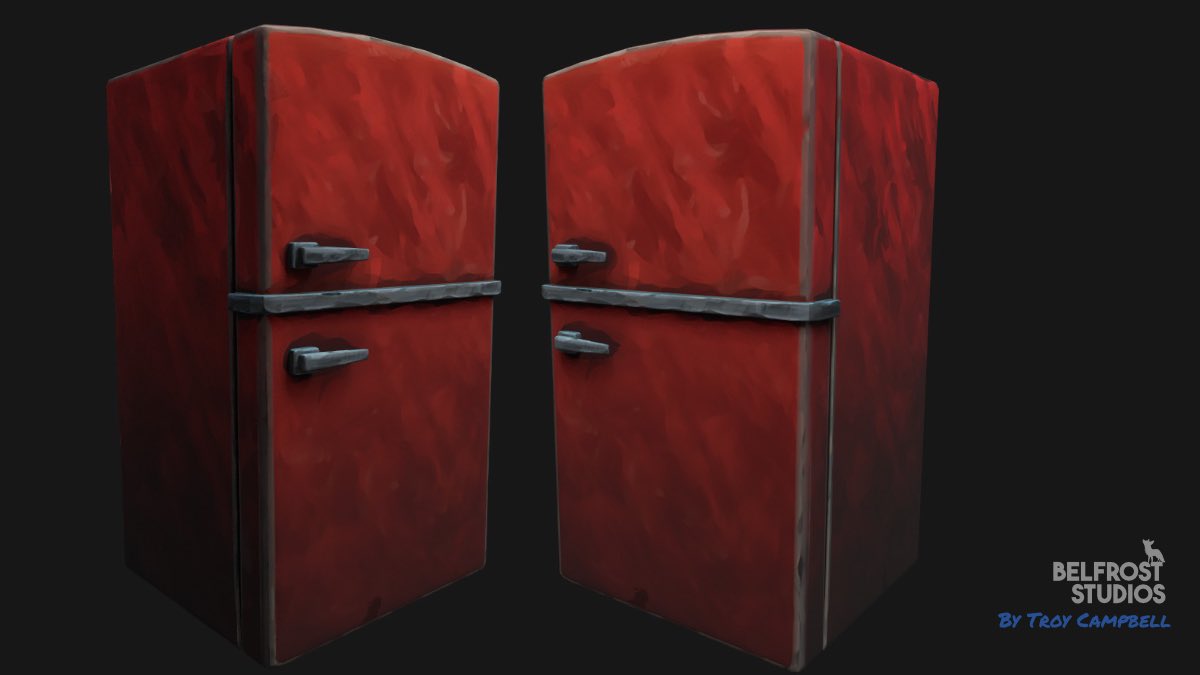 ThePolarTitan's tweet image. I got to work with @BelfrostStudios in making a cool options menu fridge on their next indie game. They let me show the work in progress early! 
#3dartist #substancepainter #stylizedmodel