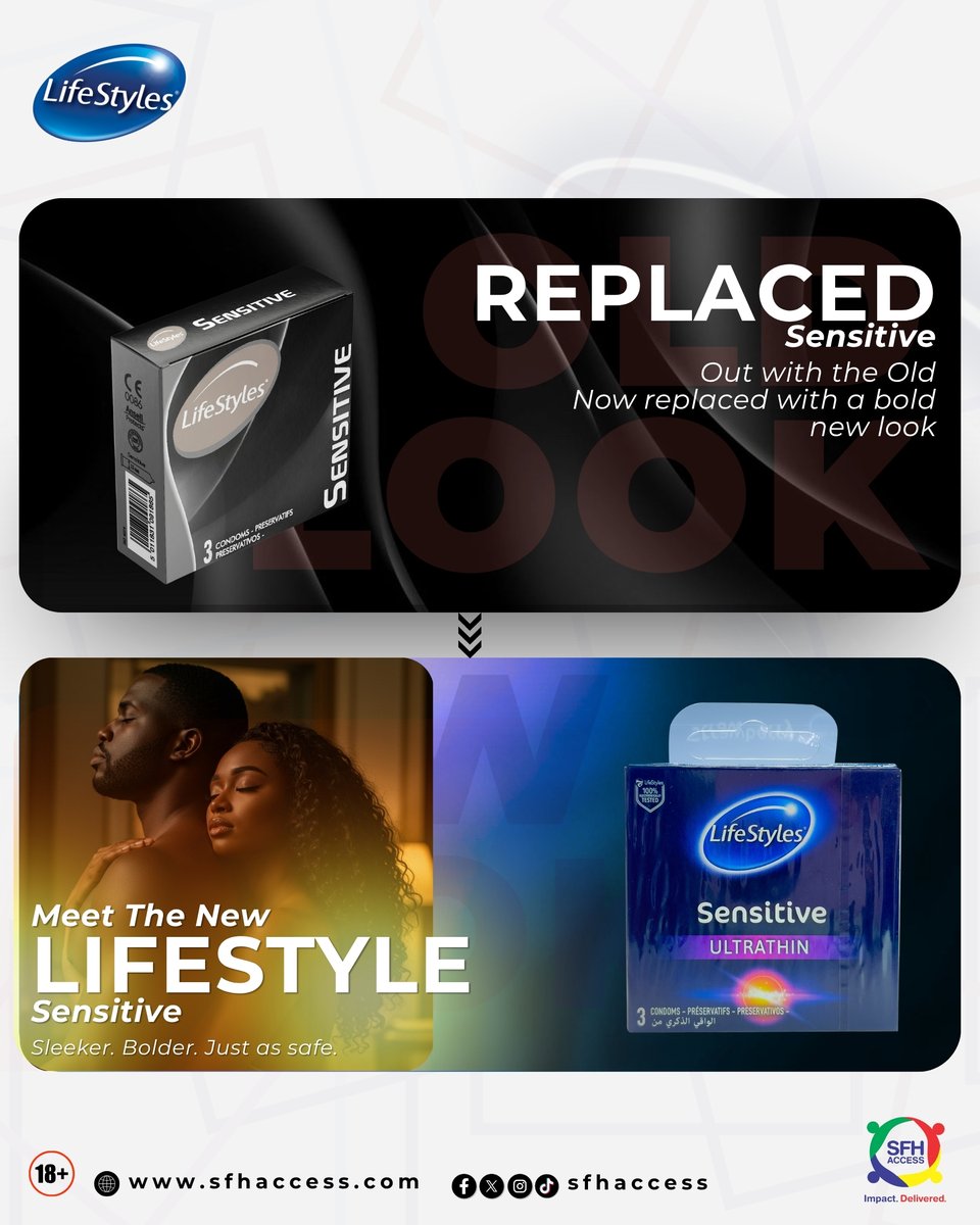 Lifestyles_ng's tweet photo. Your lifestyle just got a new look. 🔥
Same trusted protection, now in a sleeker, bolder pack.
Introducing the new Lifestyles Sensitive, for when you want it soft, safe, and tender. 💜
#LifestyleUpgrade #LifestylesSensitive #LiveTheLifestyle https://t.co/LxnkIKznJc