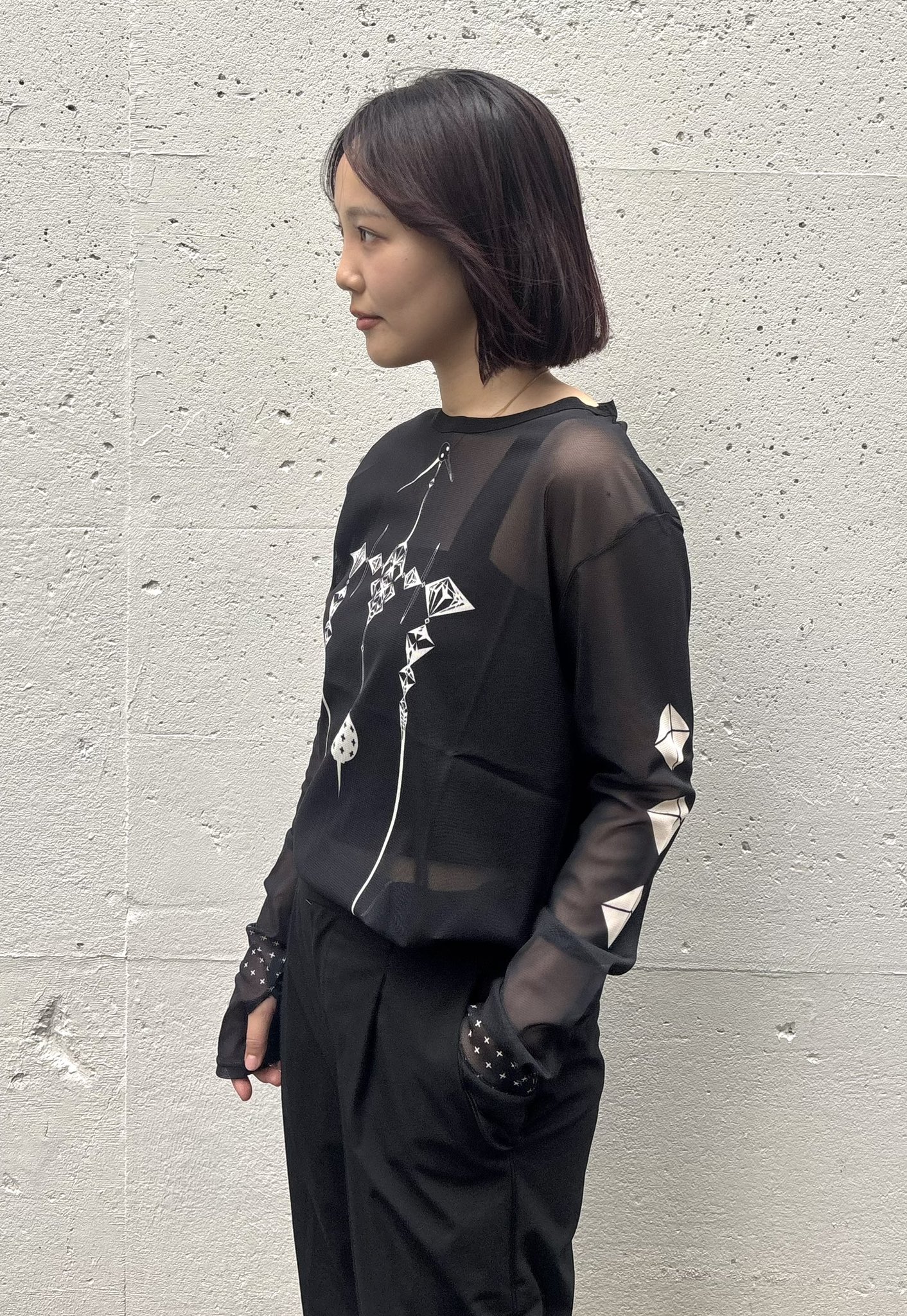 ファッション・ブランド EVANGELION SHITO Sheer Cutsew (BLACK) EVANGELION SHITO Sheer Cutsew black #radioeva #evangelion