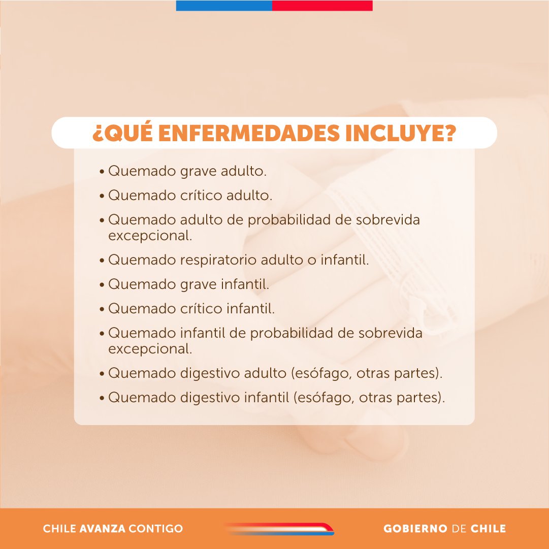 Ministerio de Salud (@ministeriosalud) on Twitter photo #GES55 Esta Garantía Explícita de Salud asegura el acceso a personas de cualquier edad que presenten #Quemaduras que pueden comprometer su vida o provocar secuelas graves y permanentes.
#GES20Años #GES55 Esta Garantía Explícita de Salud asegura el acceso a personas de cualquier edad que presenten #Quemaduras que pueden comprometer su vida o provocar secuelas graves y permanentes.
#GES20Años