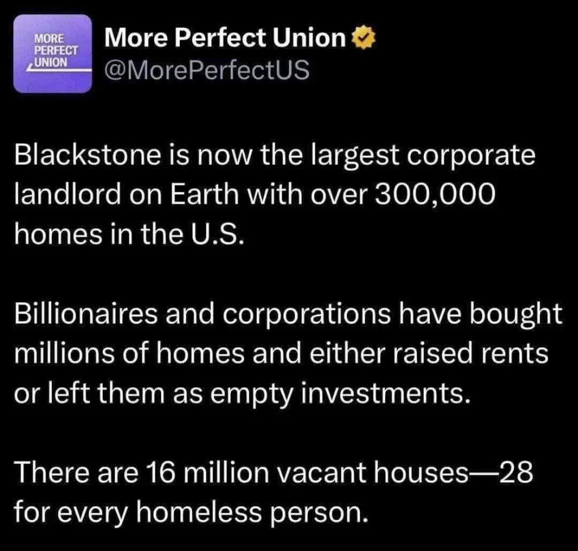 Billionaires are hoarding empty homes. 

There is NO way in which the uber-wealthy are NOT trying to screw us.