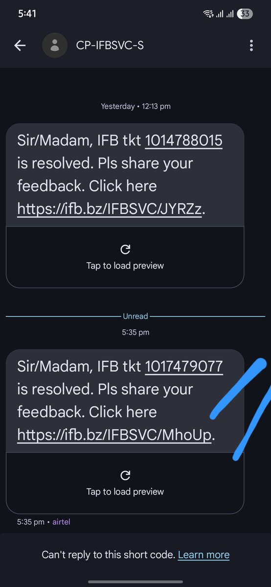 <a href="/IFBAppliances/">IFB Appliances</a> <a href="/jagograhakjago/">Consumer Affairs</a> <a href="/RelianceDigital/">Reliance Digital</a> <a href="/IFBAppliances/">IFB Appliances</a> The technician came &amp; changed a part today. I'm quoting him- This part is changed 3rd time, quality must be poor. As discussed with technician &amp; your support, we will monitor the issue for a while &amp; ticket will stay open.
It's forcefully closed again #shameless
