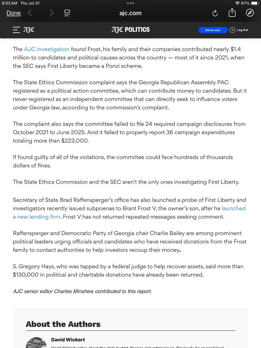 David Cross (@gaballots) on Twitter photo The hits just keep on coming. The Frost family STILL has not been excised from the GAGOP and the Coweta GOP. <a href="/JoshMcKoon/">Josh McKoon 🇺🇸 🇹🇼 🇮🇱</a> says this situation “will blow over”. This is a failure of leadership. The hits just keep on coming. The Frost family STILL has not been excised from the GAGOP and the Coweta GOP. <a href="/JoshMcKoon/">Josh McKoon 🇺🇸 🇹🇼 🇮🇱</a> says this situation “will blow over”. This is a failure of leadership.