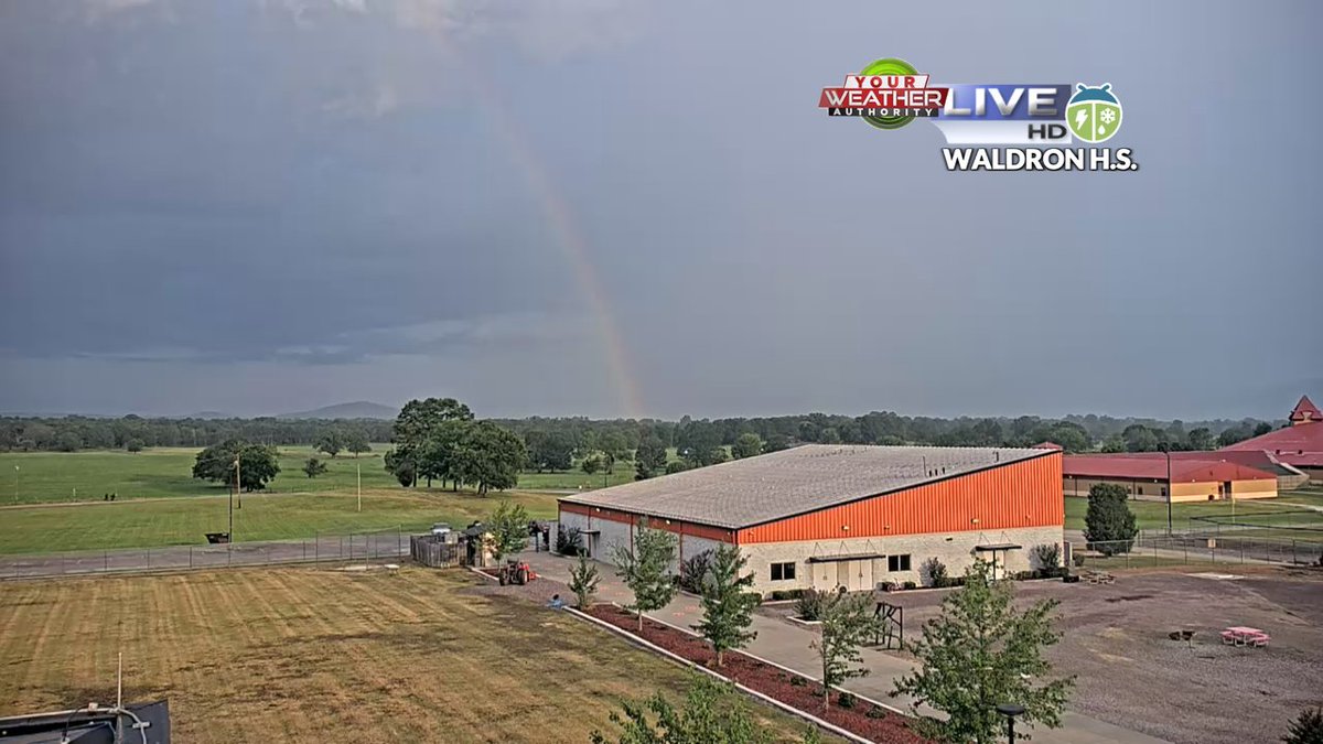 RAINBOW ALERT! So glad I was able to snap this shot a few minutes ago over Waldron! Storm activity will likely increase this afternoon, so keep your eye on the sky! #ARwx #NWANews