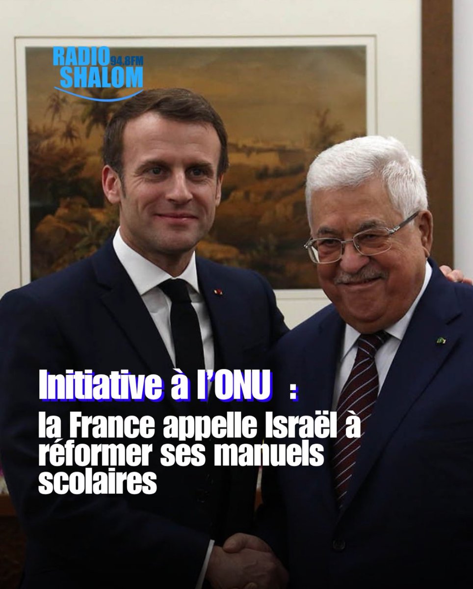 🔴🇺🇳 | ONU&gt; L'initiative française aux nations unis exige une révision du système éducatif israélien». 

Oui vous avez bien lu 👇

🇫🇷 Paris et Riyad 🇸🇦 appellent Israël à procéder à des révisions des manuels scolaires à l'instar de l'Autorité palestinienne. 

Autrement dit : on