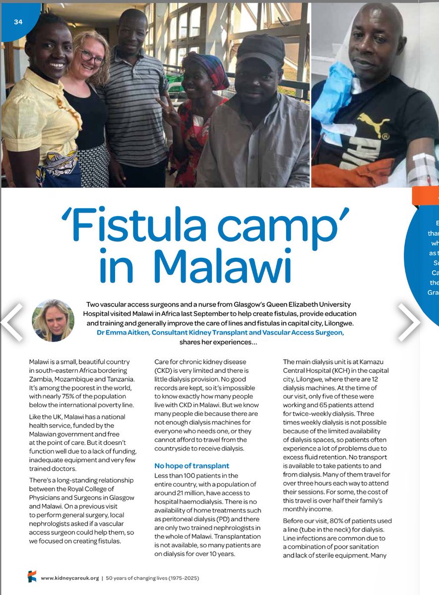emmaaitken_emma's tweet image. Our experiences in Malawi 🇲🇼 reported in Kidney Matters this month. @kidneycareuk