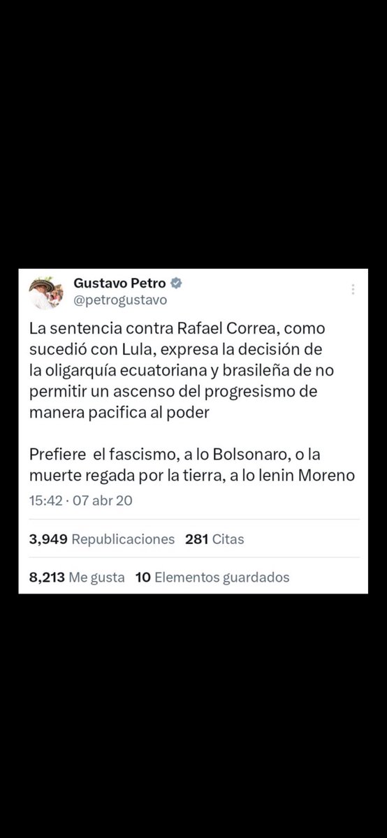 <a href="/petrogustavo/">Gustavo Petro</a> Comience por dar ejemplo.