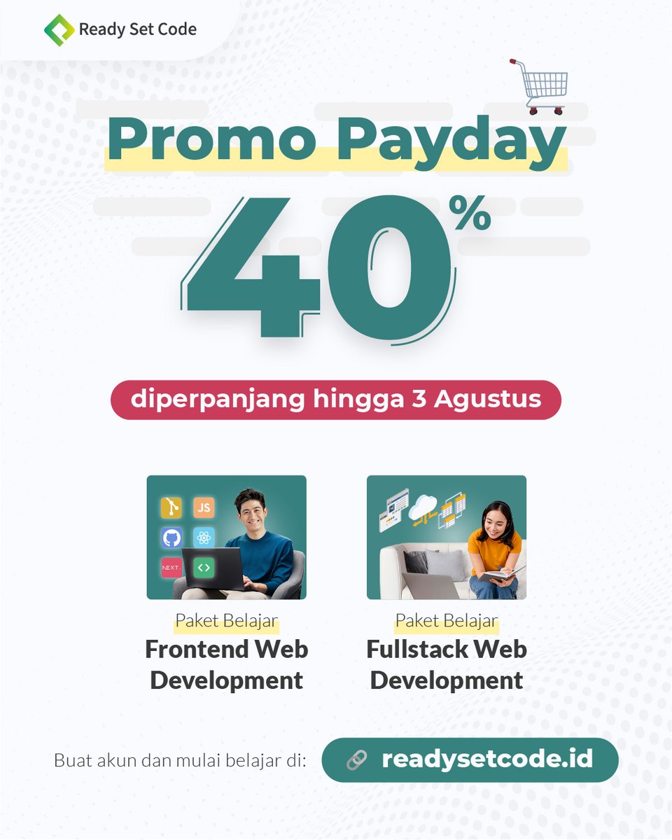 readysetcodeid's tweet image. Masa promo kami perpanjang! Kalian bisa mendapatkan akses pelajaran Fullstack dan Frontend sampai besok Hari Minggu. Manfaatkan kesempatan ini untuk upgrade ilmu kalian!
Buat akun dan mulai belajar di:
🔗readysetcode.id
#coding #programming #readysetcode