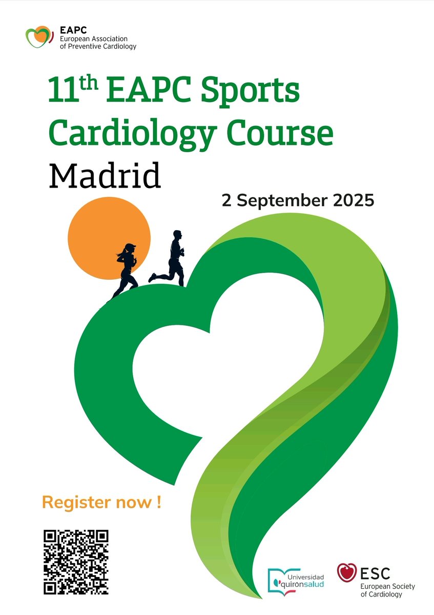 🚨 Last day for Early Bird registration!

Don't miss the #ESC Sports Cardiology course 👉 2025eapcsportscardiologymadrid.com/registration-a…

🏃‍♂️💓 Perfect for anyone managing athletes and active individuals.
💪 Learn how to guide safe, effective exercise at any level!