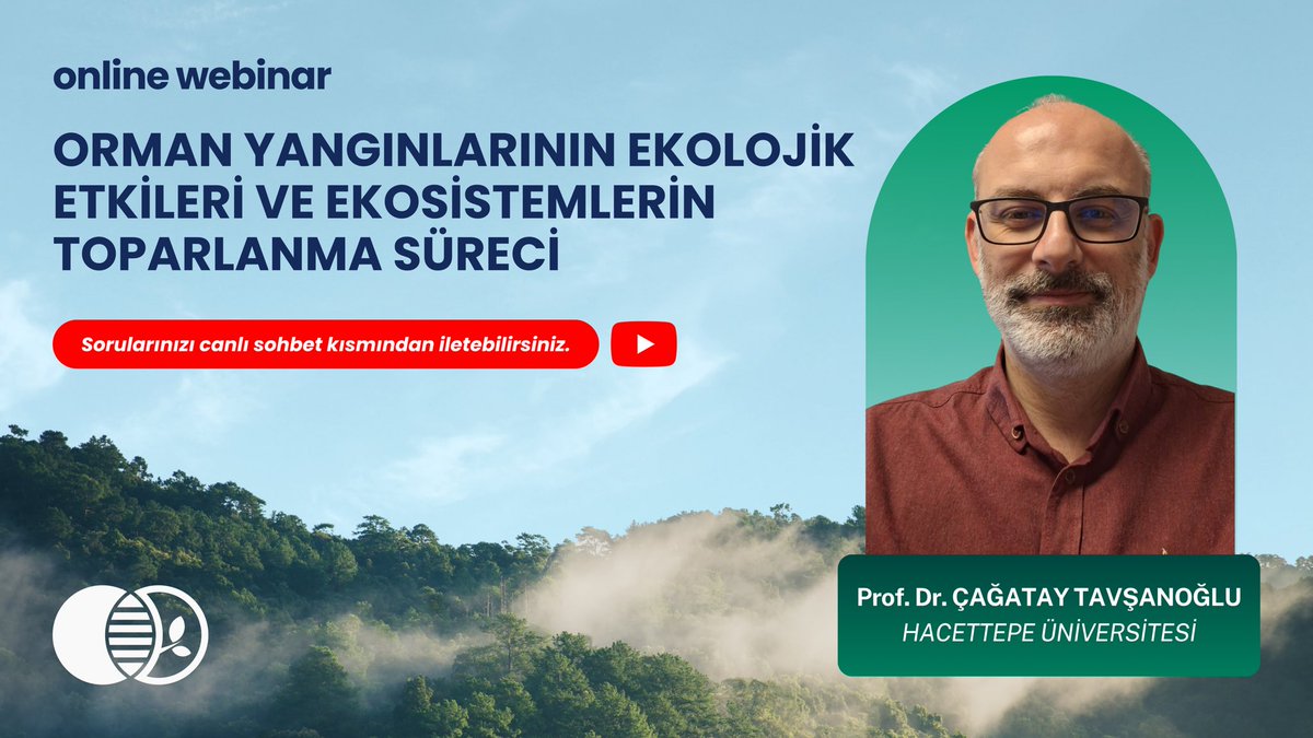 Prof. Dr. Çağatay Tavşanoğlu ile orman yangınlarının ekolojik etkilerini ve ekosistemlerin toparlanma sürecini konuşuyoruz.
🗓️ 31 Temmuz Perşembe
🕗 20.00
Etkinlik linki: youtube.com/live/QrRkVbLZ0…