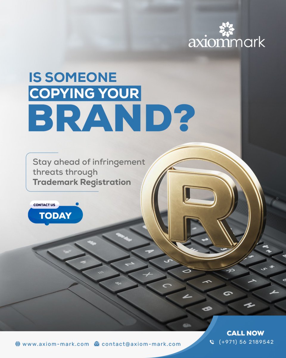 axiom_mark's tweet image. Imitators can dilute your brand fast , protect what you’ve built.

Axiom Mark specializes in trademark registration to keep your name, logo &amp;amp; tagline safe from misuse.

📞 +971 56 2189542
🌐 axiom-mark.com

#TrademarkProtection #IPProtection #BrandSecurity #AxiomMark
