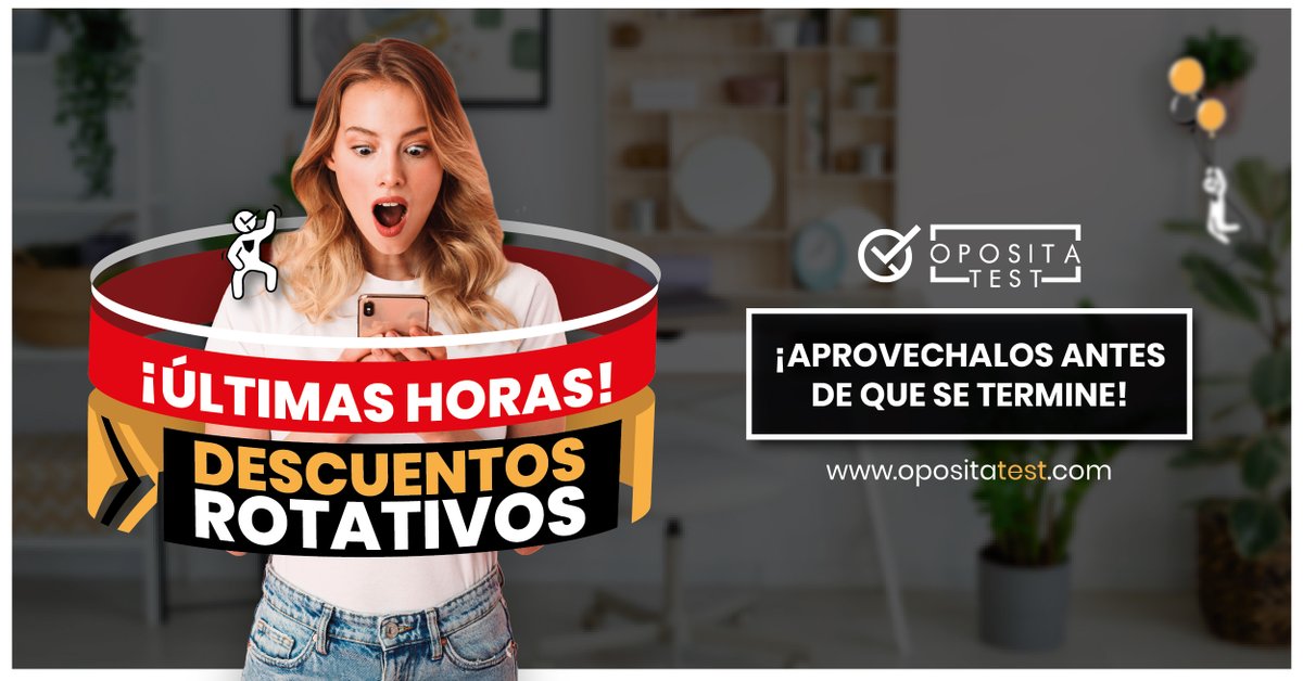 🚨​ ¡ÚLTIMAS HORAS CON DESCUENTOS! ​🚨

⚠️Los descuentos rotativos acaban HOY, 31 de julio a las 23:59 h
⏳ ¿En serio vais a dejarlo pasar?

El camino hacia la plaza empieza con un clic

🔓 ¡No lo dejéis escapar! ​➡️​ opo.cl/ruUfo