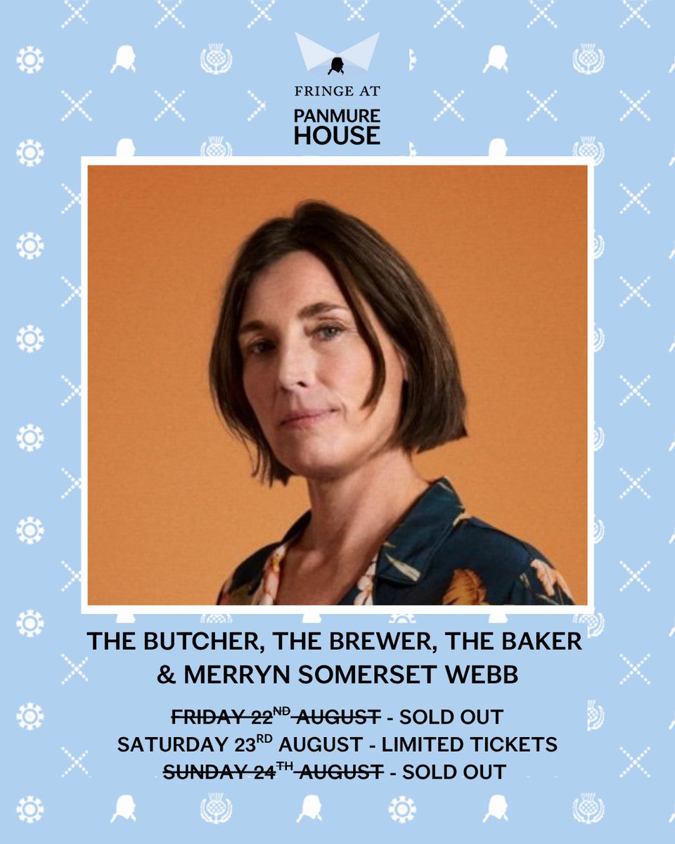 We’re delighted to announce that two out of three performances of “The Butcher, The Brewer, The Baker and Merryn Somerset Webb” have now 𝐬𝐨𝐥𝐝 𝐨𝐮𝐭—thank you to everyone who booked!

Limited tickets remain for the Saturday showing only, so be sure to snap them up here:
