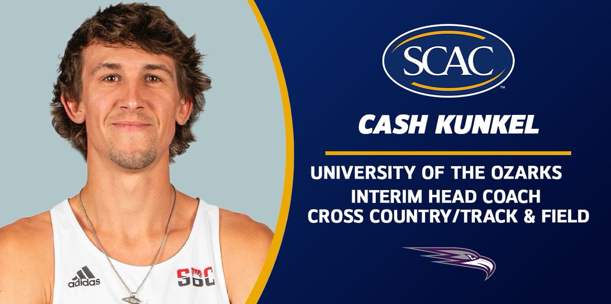 SCAC_Sports's tweet photo. Kunkel Named @UofOAthletics Interim Head Cross Country And Track Coach

📰| https://t.co/Zo1LOXNCEi

#SCACPride | #SCAC | #SCACMXC | #SCACWXC | #SCACMTrack | #SCACWTrack | #d3XC | #d3track https://t.co/XIJ99zgYDi