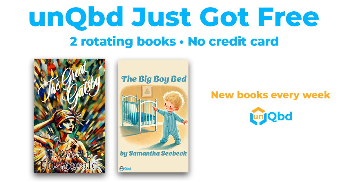 unQbdinc's tweet image. You shouldn’t need a credit card to start reading.

With the new Free Tier from unQbd, you get 2 books on rotation. No payment required.

New picks every week.

Start reading now → unQbd.com