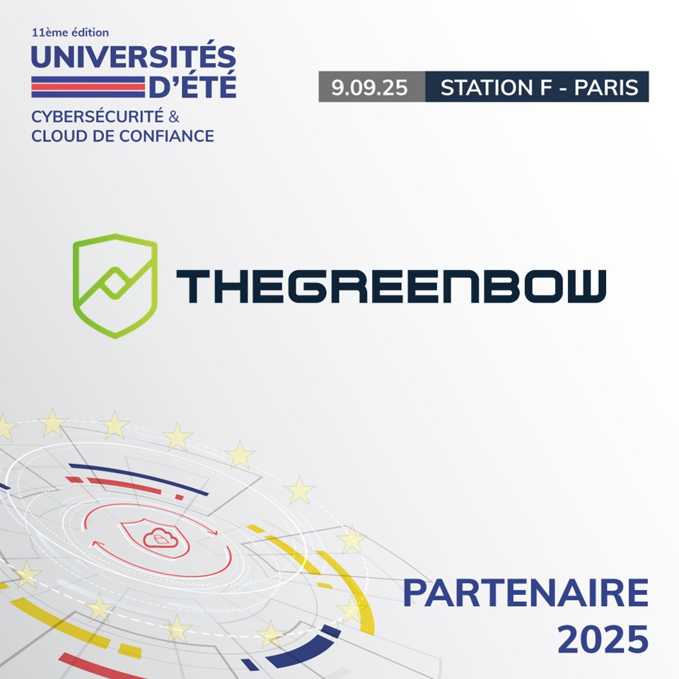 <a href="/thegreenbow/">TheGreenBow Software</a> est partenaire des #UECC2025 d’<a href="/Hexatrust/">HEXATRUST</a> le 9 sept. à Station F !
Retrouvez nous pour parler #cybersécurité, souveraineté &amp; VPN souverain.
Infos &amp; inscription ➡️ thegreenbow.com/fr/societe/act…

#SouverainetéNumérique #TheGreenBow #VPN