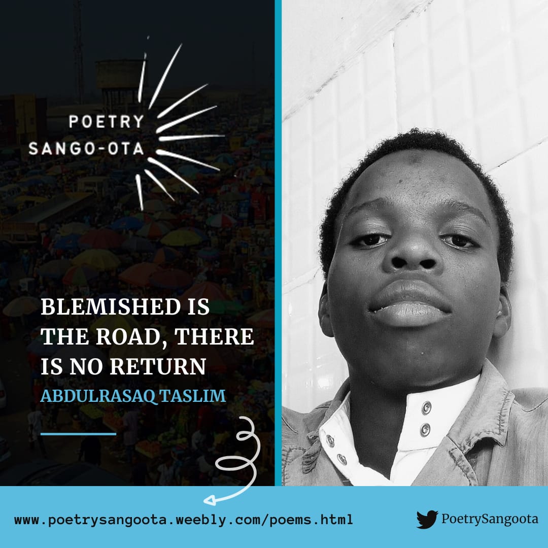 Poetry Sango-Ota (@poetrysangoota) on Twitter photo "It begins from dawn's soft embrace: the awakening--
a cast of rays upon life."
"Blemished is the road, there is no return" by <a href="/AFholarin/">Abdulrasaq Fholarin</a> is our featured poem for July. We had a great time reading it and can't wait for you to do the same! ❤
Link:poetrysangoota.weebly.com/abdulrasaq-tas… "It begins from dawn's soft embrace: the awakening--
a cast of rays upon life."
"Blemished is the road, there is no return" by <a href="/AFholarin/">Abdulrasaq Fholarin</a> is our featured poem for July. We had a great time reading it and can't wait for you to do the same! ❤
Link:poetrysangoota.weebly.com/abdulrasaq-tas…