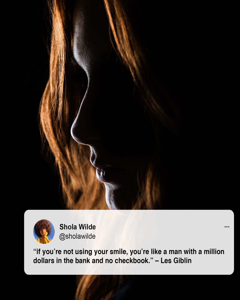 SholaWilde's tweet image. #SmileMore