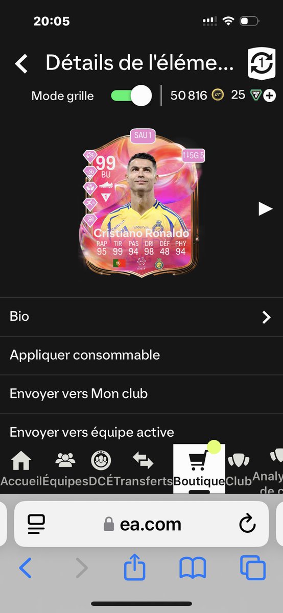 YNsibi6700's tweet photo. Svp dites à ea sport de réparer les récupération ventes rapide svp j’ai pack cr7 futties et sans faire exprès je l’ai mis en vente rapide svp mentionner @easportsfcfr #fc25 https://t.co/ZFNgiWU53R