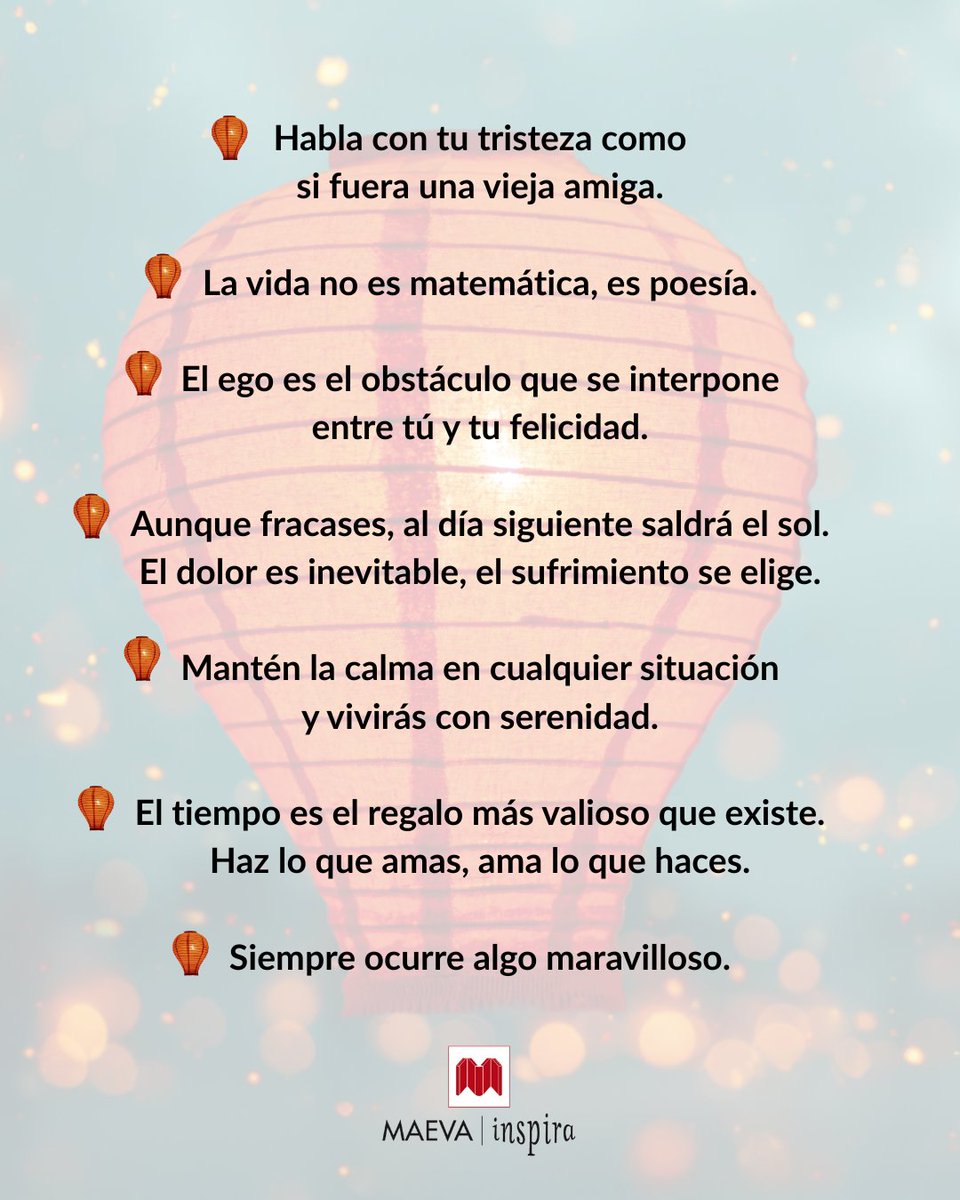 Ediciones Maeva (@maevaediciones) on Twitter photo 🏮 Algunas NO REGLAS BÁSICAS para la vida que descubrirás en #SiempreOcurreAlgoMaravilloso de Gianluca Gotto (<a href="/GianlucaGotto/">Gianluca Gotto</a>). 🧘🏽♀️
#YoLeoMAEVA #MaevaInspira #LiteraturaQueInspira #LecturasDeVerano #LibrosQueInspiran 🏮 Algunas NO REGLAS BÁSICAS para la vida que descubrirás en #SiempreOcurreAlgoMaravilloso de Gianluca Gotto (<a href="/GianlucaGotto/">Gianluca Gotto</a>). 🧘🏽♀️
#YoLeoMAEVA #MaevaInspira #LiteraturaQueInspira #LecturasDeVerano #LibrosQueInspiran