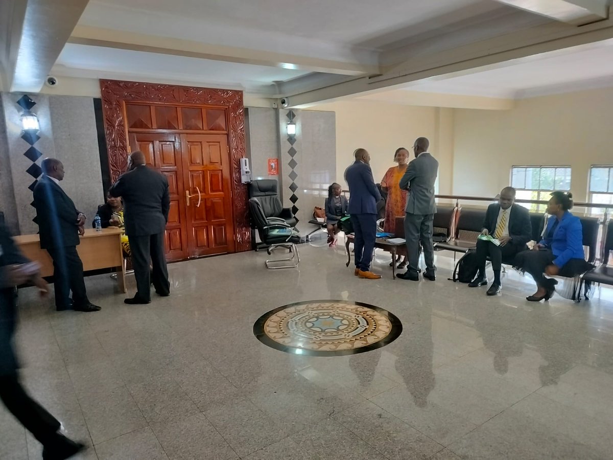 <a href="/KenyaNCCK/">NCCK Kenya</a> team led by Chair Rev Dr Elias Agola accompanied by Dr Gerishim of <a href="/aphrc/">APHRC</a> at Bunge Towers waiting to make a presentation to the  Parliament Committee on Education