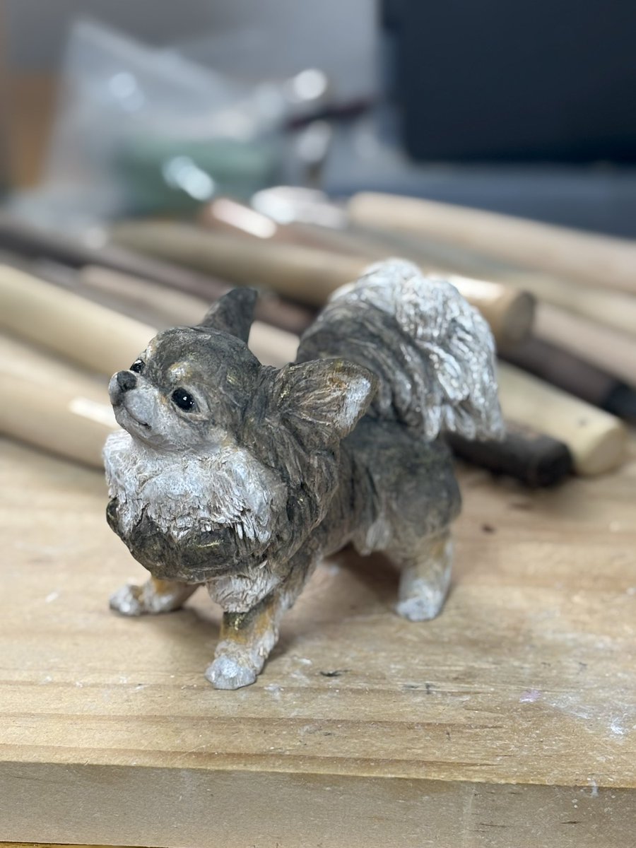 だいぶ出来たよっ

 #木彫り #チワワ