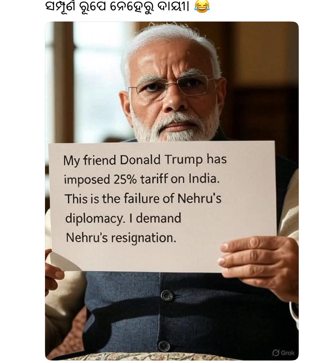 MabrinB's tweet image. #USTarriffs 
Isn&apos;t #JawaharlalNehru responsible for the failure of the current regime&apos;s Foreign Policy?
Poor #Modiji has to bear the consequences...😁