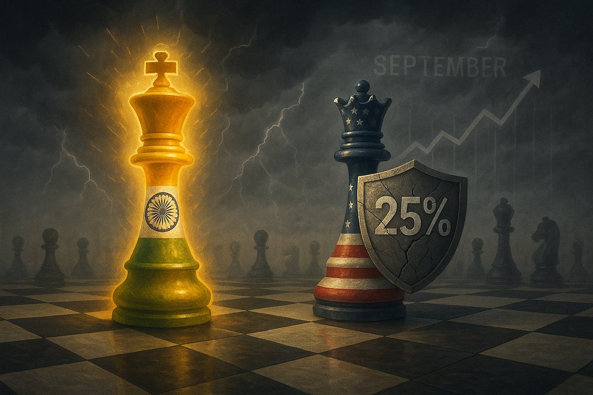 U.S. 25% tariff on India kicks in Aug 1, but I predict a deal by Sept—India’s $25B export edge forces a 15% cut! 🇺🇸🇮🇳 Trade talks are heating up—will Modi outmaneuver Trump? 🚀💡 #USTariffs #IndiaTrade