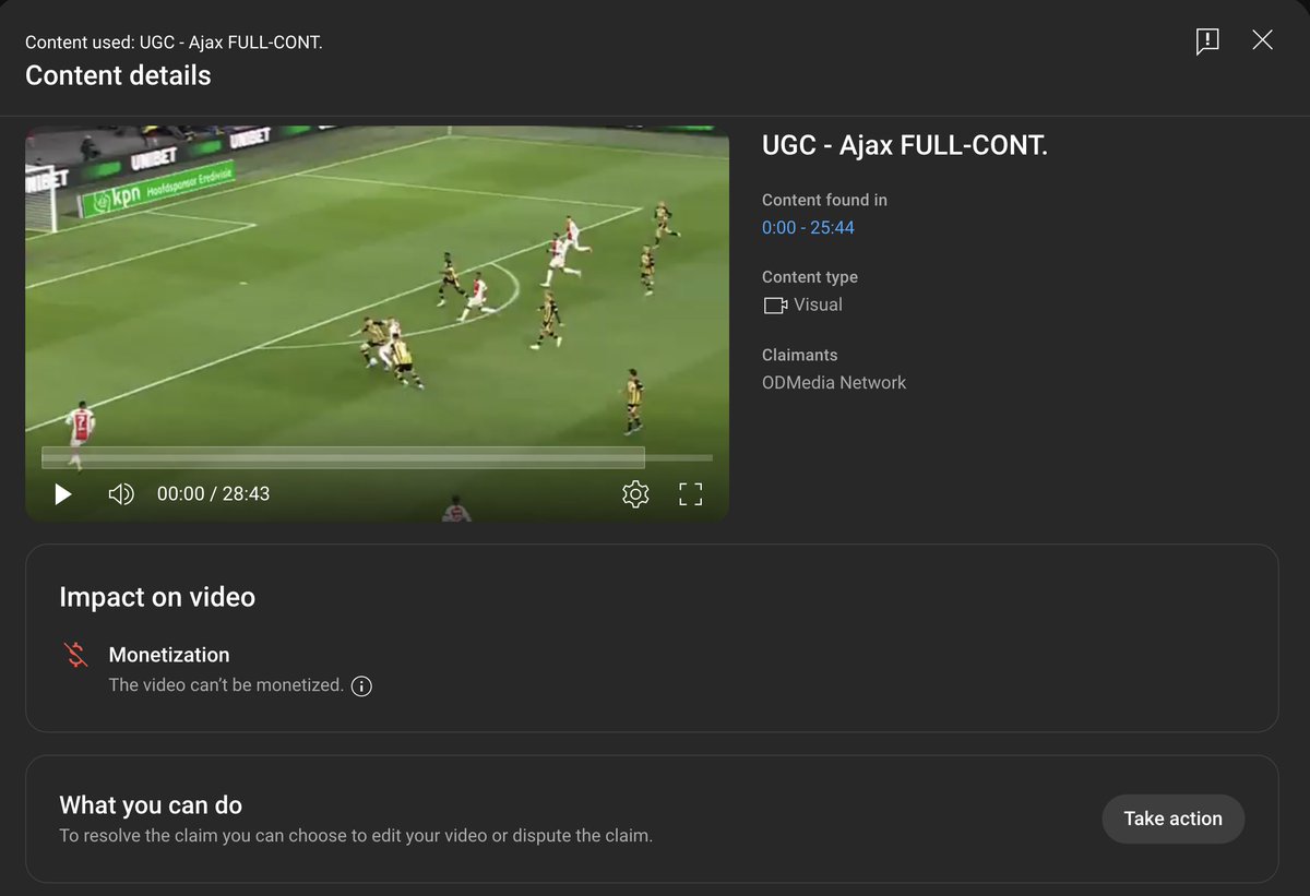 Another day... another copyright.

Ajax banning our Hato video.
